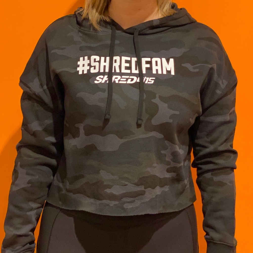 Camo #ShredFam Cropped Hoodie